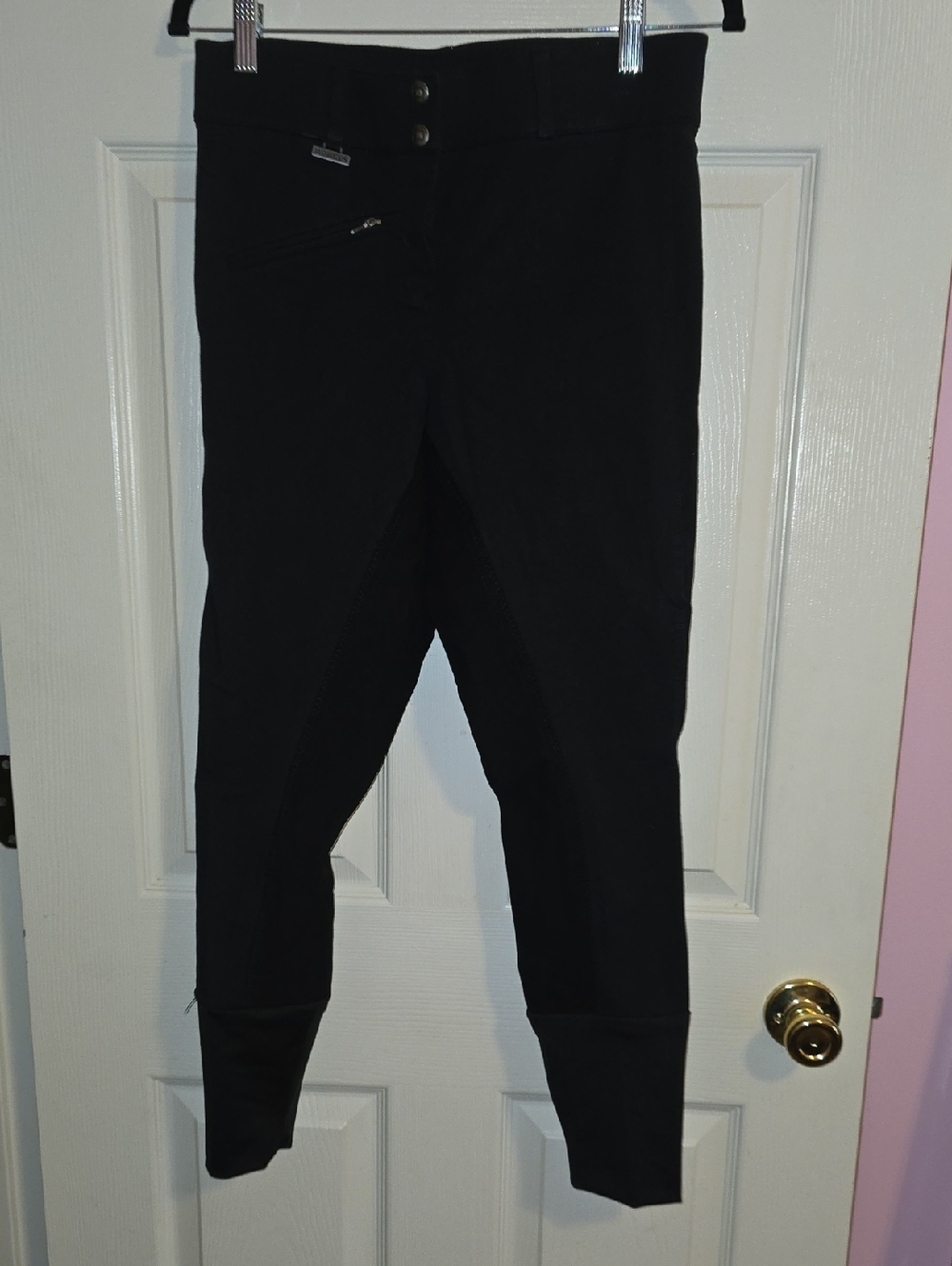 Women’s Straight-Leg Riding-Style Pants in Black‎